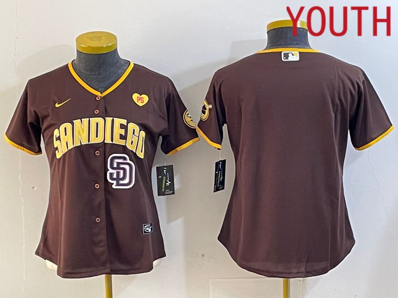 Youth San Diego Padres Blank Browm Game 2024 Nike MLB Jersey style 4